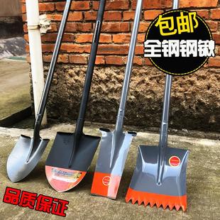 农用铁锹锰钢铁铲铁锨农具平头尖头加厚铁锹泥锹工具园艺园林户外