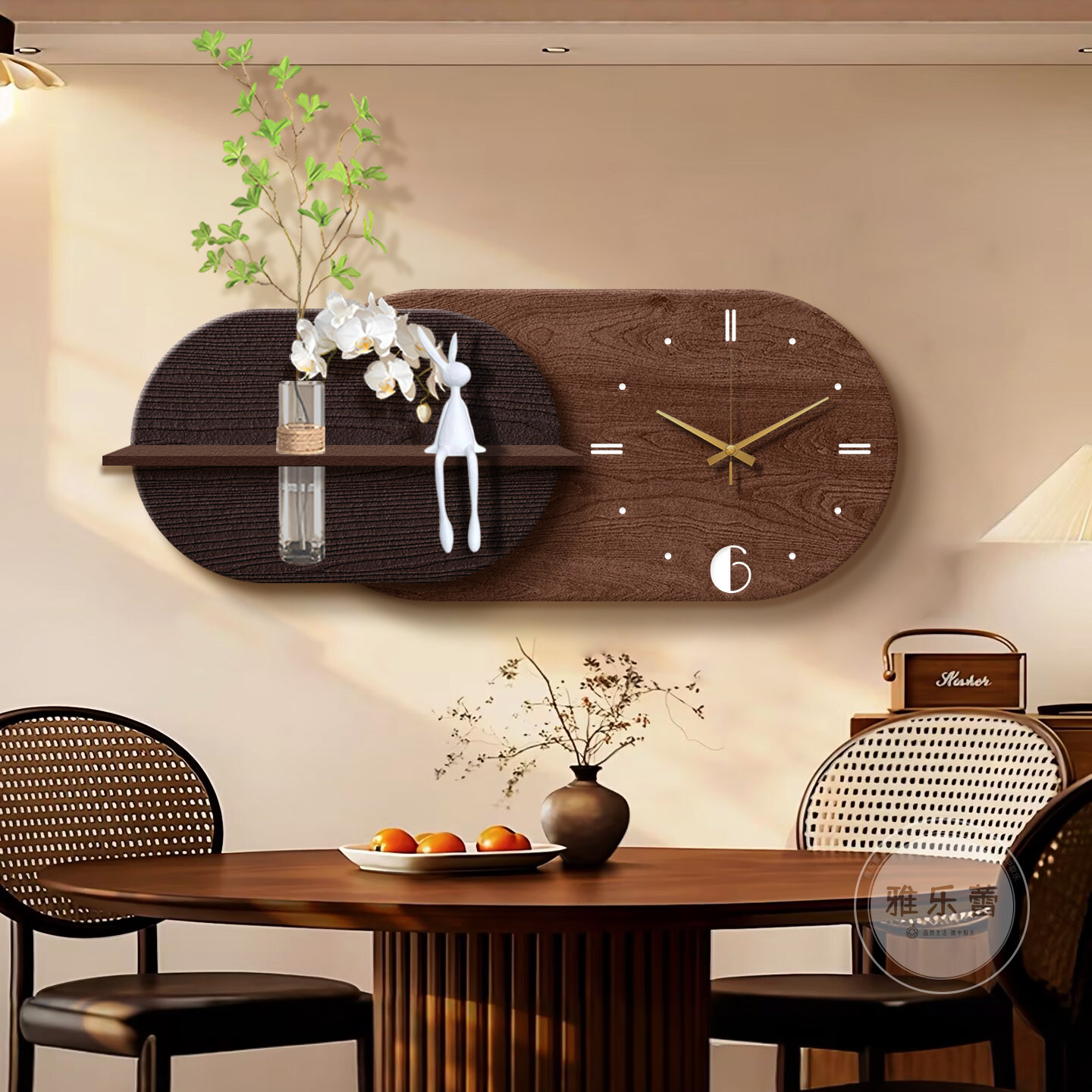 中古风创意时钟表装饰画客厅餐厅