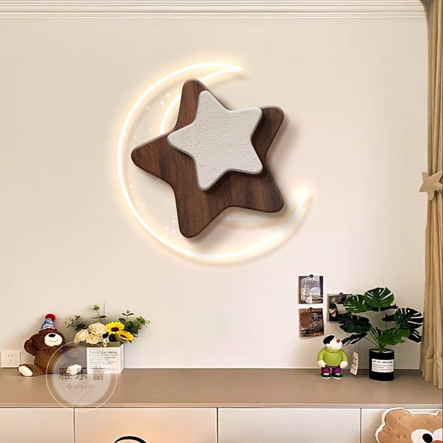 中古风挂画法式卧室床头装饰画男女孩房间高级感创意儿童房墙壁灯,家居饰品,现代装饰画,淘宝优惠券,粉丝福利购,淘宝优惠卷