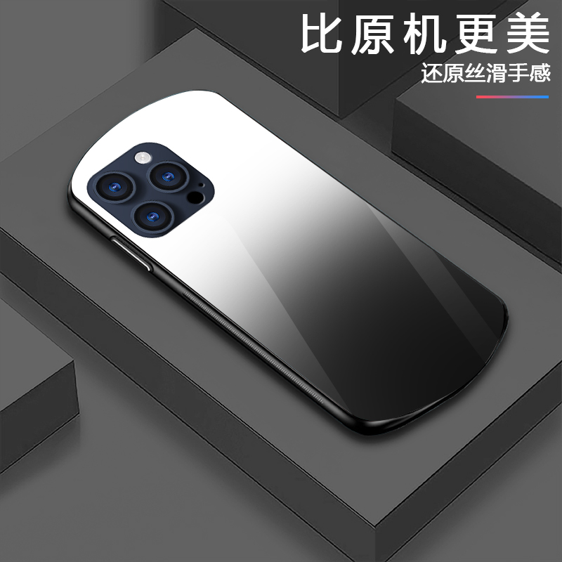 DZ适用小米15手机壳新款潮流14Pro椭圆玻璃13黑白渐变色12全包11防摔红米note13高级感k50小众k40简约时尚男