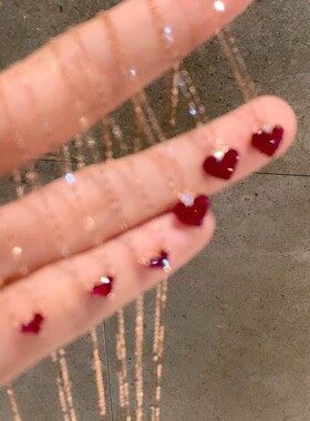 红色爱心锆石项链女款甜美港风轻奢小众颈链显白极细锁骨链配饰
