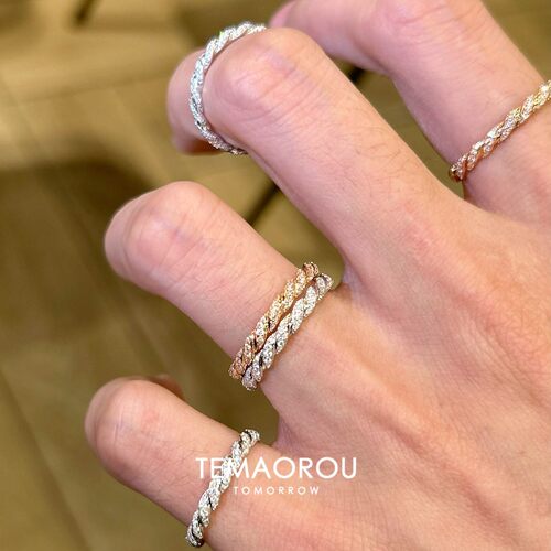 S925纯银排戒麻花金银色素圈戒指