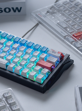 苍海月元祖高达键帽机械键盘透光二次元87键wooting迈从ace68