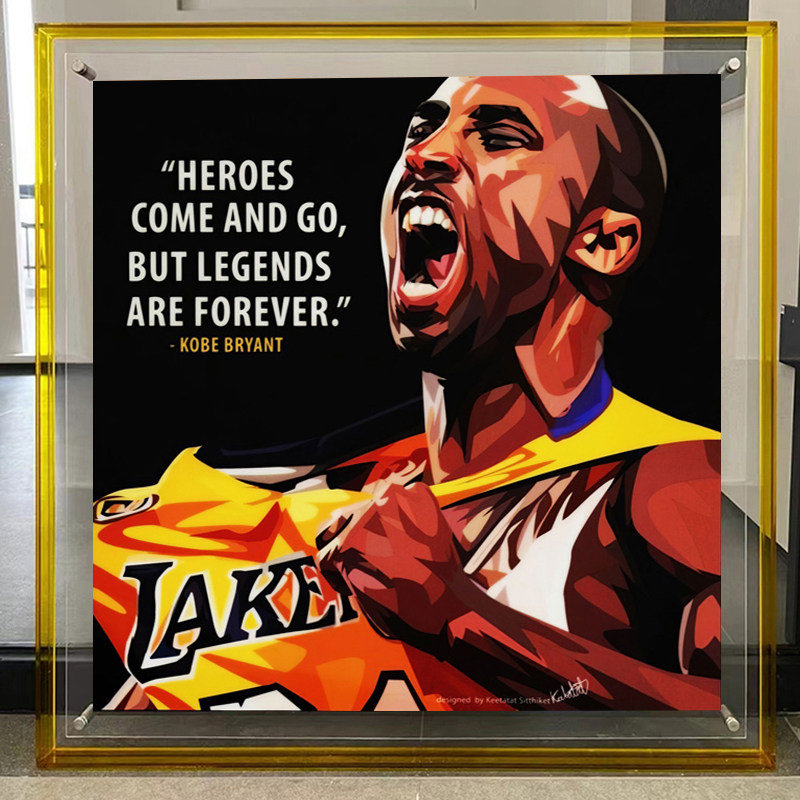 科比装饰画亚克力相框装裱摆画NBA球星乔丹男生挂画卧室潮流版画