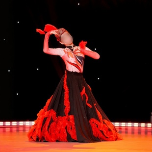 舞蹈演出表演服专业定制 同款 舞蹈世界儿童当代舞独舞 焰