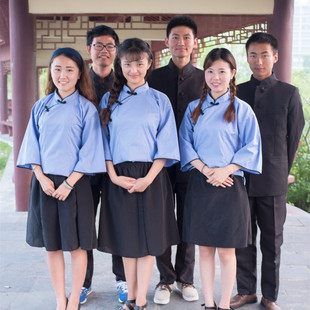 中国风五四青年服装学生毕业照服装五四民国运动学生中山装演出服
