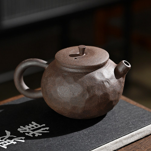 复古柴烧岩泥茶壶手工制作