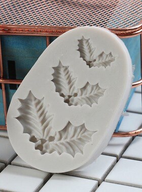 Christmas Holly Decoration Fondant Cake Silicone Mold Chocol