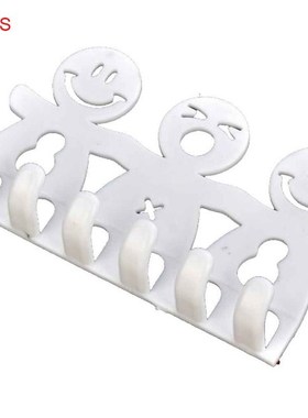 2 Pcs Smiling Face Cartoon Wall Sucker Toothbrush Rack Holde
