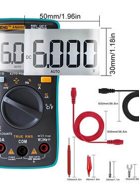 AN8002 Digital Multimeter 6000 Counts Multimetro Multitester