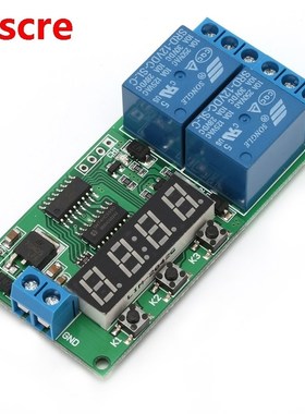 2 Channel 12V DC Delay Timer Relay Module Digital Delay Time