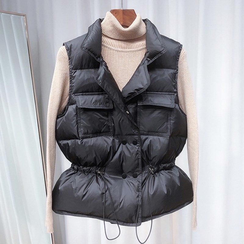 Winter Vest Women Short Sleeveless Vest Jacket Lightweight B