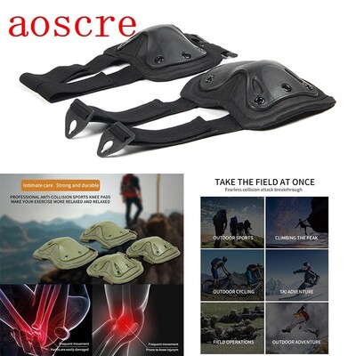 2PCS Knee Pad Elbow Protector Tactical War Game Protector Pa