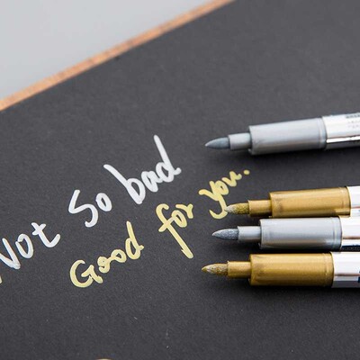 1.5mm DIY Metalic Marker Pens Permanent Paint Metal Fabric M