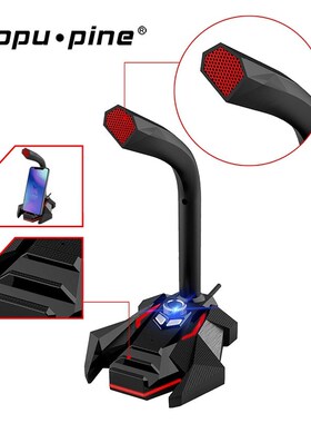 Popupine Gaming Desktop Led Wired Microphone 5V USB 3.5mm S