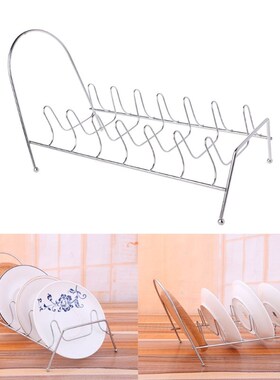 Plate Organizer 8 Slots Chrome Plated Dish Racks Countertop