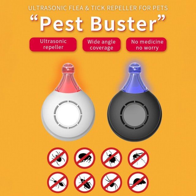 USB Rechargeable Ultrasonic Pest Reject Flea Tick Lice Repel