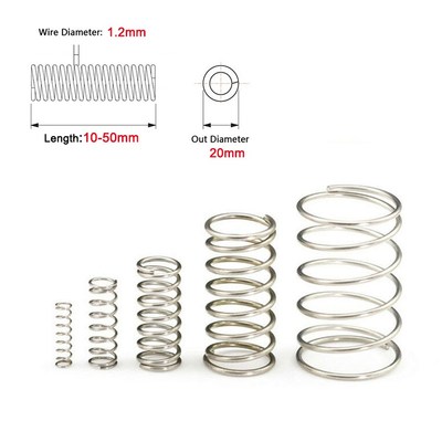 10Pcs Compression Spring 304 Stainless Steel Non-corrosive S