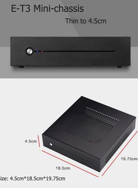 E-T3 Mini-ITX Case ltra Slim 0.8mm SECC Desktop Computer PC