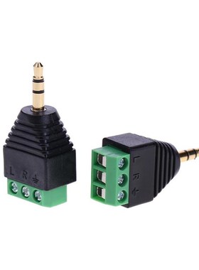 2pcs 3.5mm 1/8in 3-Pole Male Audio Jack Plug Stereo Headphon