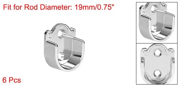 uxcell 2/4/6pcs Wardrobe Closet Rod Bracket Zinc Alloy Showe