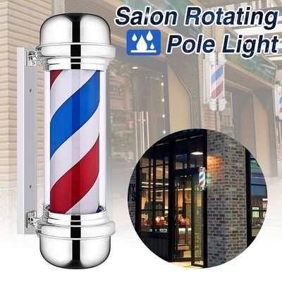 Red White Blue Stripe Rotating Light Stripes Sign Hair Wall