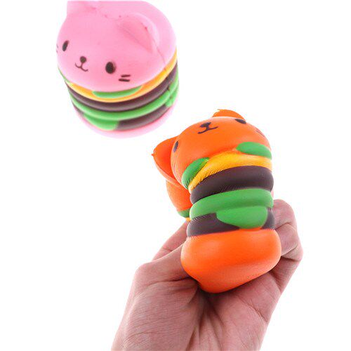 squishy squeeze burger gag stretchy phone charm pendant brea