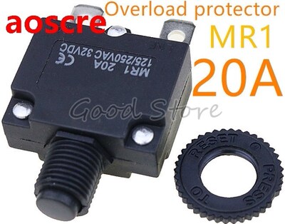 1pcs Reset thermal switch MR1 20A 125/250VAC 32VDC overload