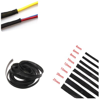 1M 4/6/8/10/12/15/20/25mm Cable Braided Sleeving Wire Protec
