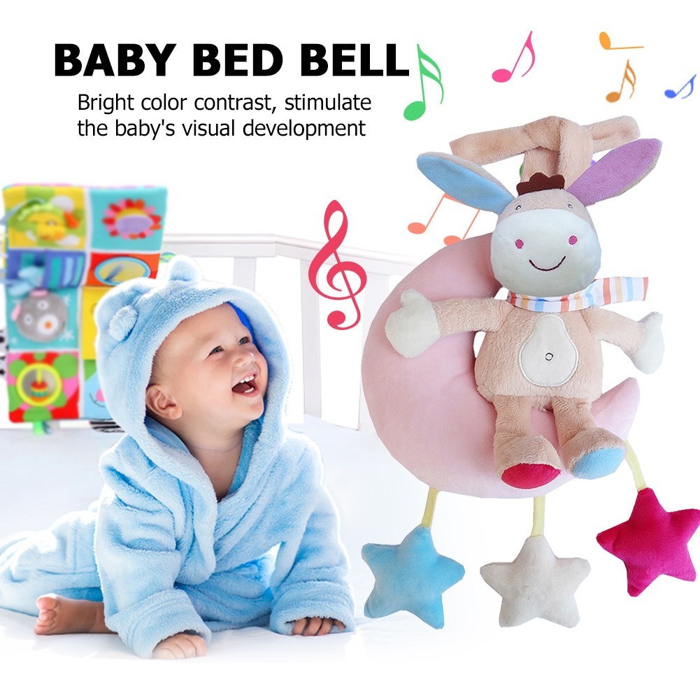 Baby Rattles Crib Stroller Wind-up Music Box Mobile Bed Bell