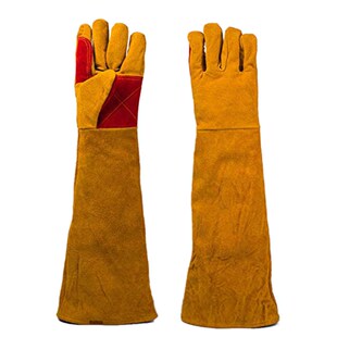 60cm Long Sleeves Welding Gloves Heat Resistant Stove Fire B