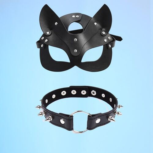 Erotic Sexy Leather women Mask Cosplay Bdsm Fetish female Ha