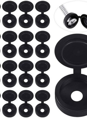 500pcs Screw Cap Cover Fold Snap Hinged Plastic Protective B