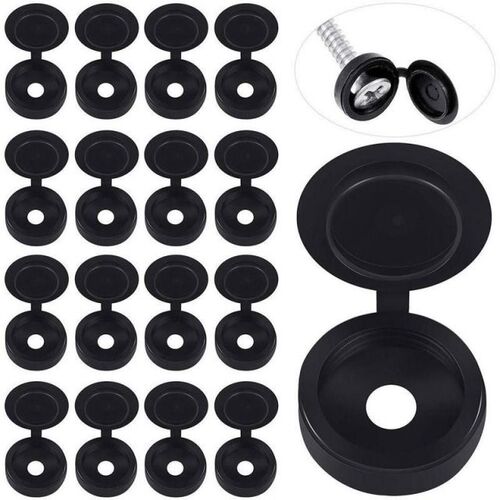 500pcs Screw Cap Cover Fold Snap Hinged Plastic Protective B