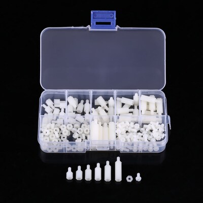 180pcs/set M3 Nylon Screws Hex Male-Female Standoffs Nuts As