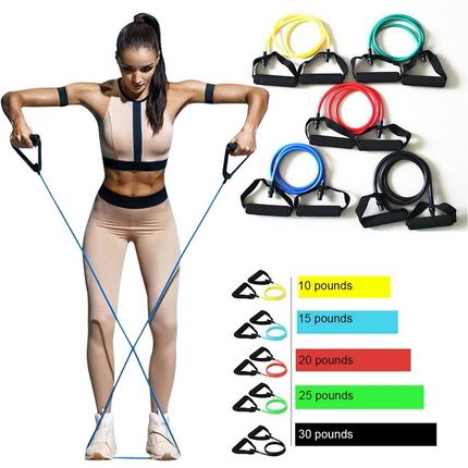 5 Levels  Elastic Band With Handles Yoga Pull Rope Elastic G