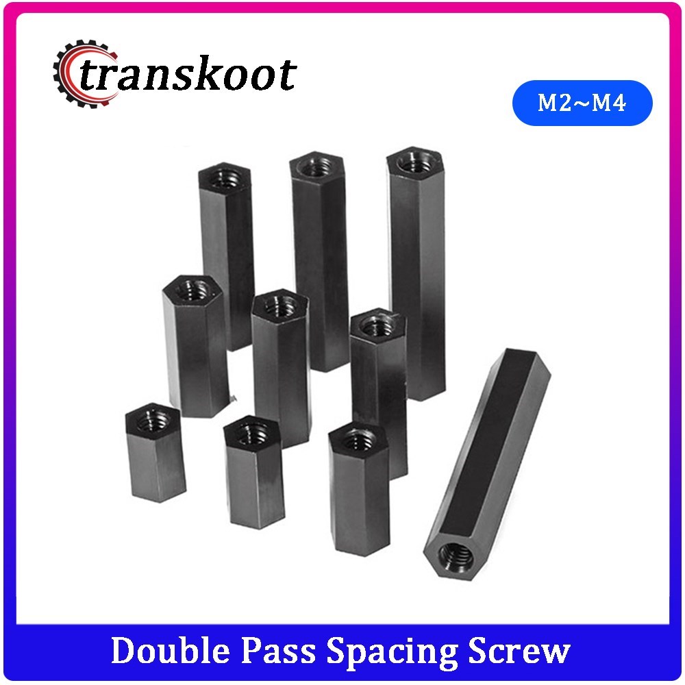 50Pcs M2 M2.5 M3 M4 Black Hex Nylon Standoff Spacer Column F