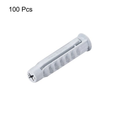 uxcell 100pcs 8mm X 40mm Plastic Expansion Pipe Column Concr