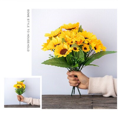 13-head Artificial Sunflower Bouquet 9-branch Simulation Flo