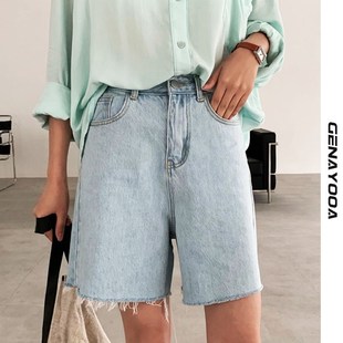 Genayooa Streetwear Biker Shorts Women Korean Style 2021 Sum
