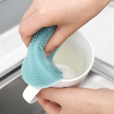Antifouling Dish Scrubber Silicone Sponge Reusable Dishwashi