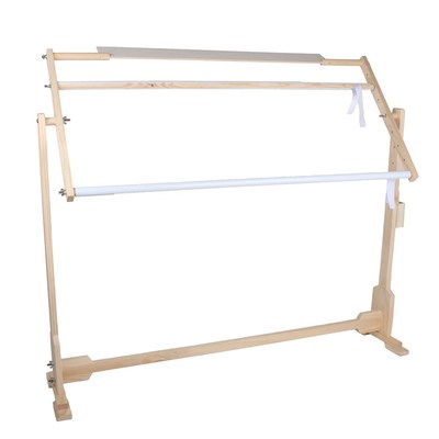 32CT Stitch Frame Floor Stand Wooden Embroidery Tapestry Hoo