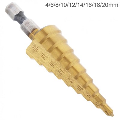 1pc Step Drill Bits Pagoda Drill Bit Coated Step Drill Hexag