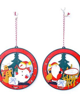 Creative Santa Clause& snowman Wooden Christmas Pendants