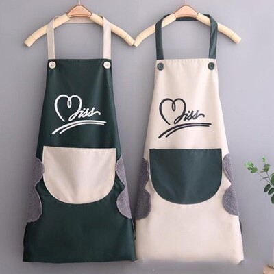 Household Waterproof Hand-wiping Kitchen Apron Heart Love Wa