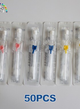 50pcs Veterinary IV cannula IV Catheter with Injection Valv