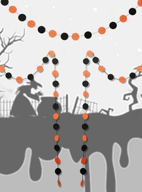 1pc Paper Hanging Flag Pumpkin Bat Web Spider Round Ghost Fl