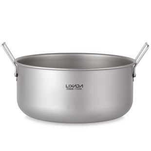 Lixada 2100ml Titanium Stockpot Soup Pot Soup Pots Saucepan