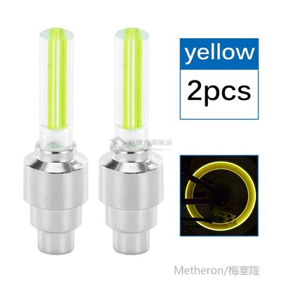 2PCS Bicycle LED Lights Tire Wheel Stem Valve Cap Flash Neon