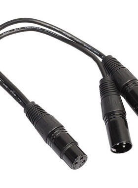 3 Pin XLR Female Jack to 2 Male Plug Y Splitter Cable Adapto